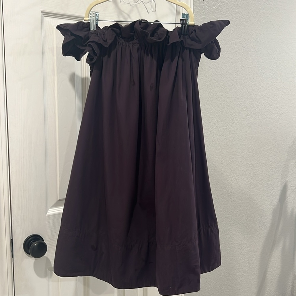 Free People Sophie rouched off the shoulder dress - EUC - size M - Picture 3 of 7